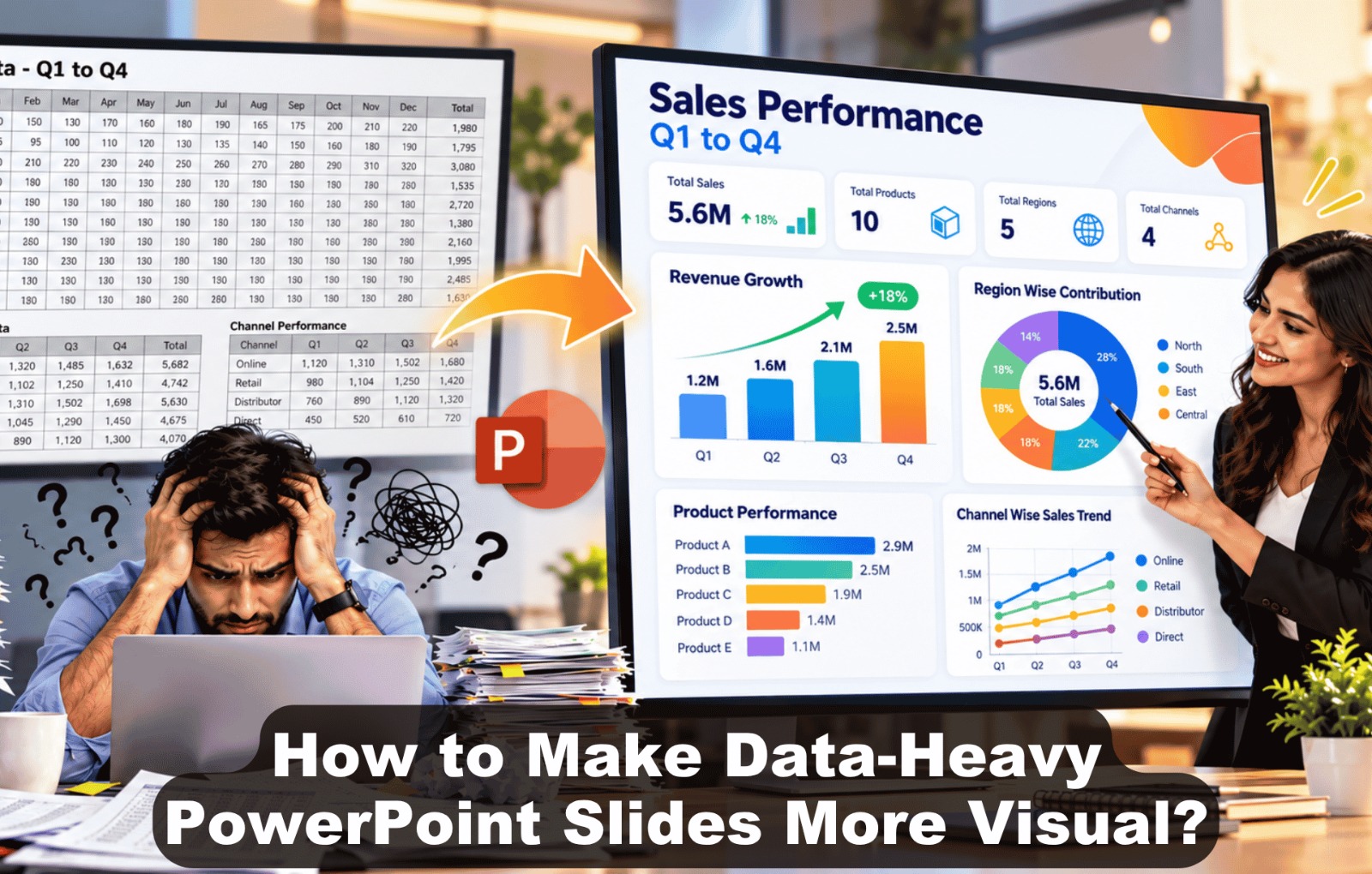 How to Make Data-Heavy PowerPoint Slides More Visual?